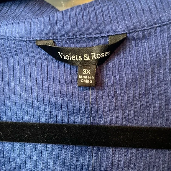 Violets and Roses Bodysuits - Navy - Sizes 2X & 3X (NWT) - Picture 2 of 4